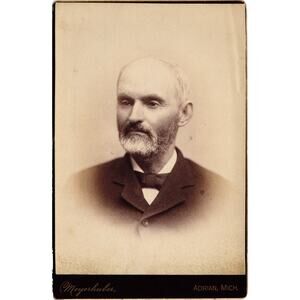 Antique 1800s Cabinet Card Photo Bearded Gentleman Meyerhuber Adrian Michigan‎